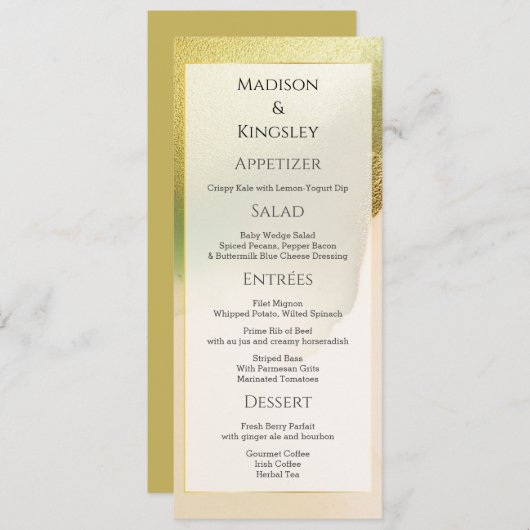 Fab Chartreuse 💚 Vet & Stijlvol Budget Wedding Menu (Voorkant / Achterkant)