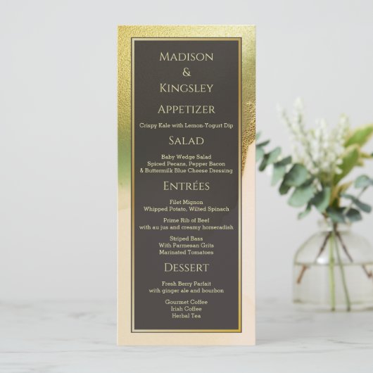 Fab Chartreuse 💚 Vet & Stijlvol Budget Wedding Menu (Staand voorkant)