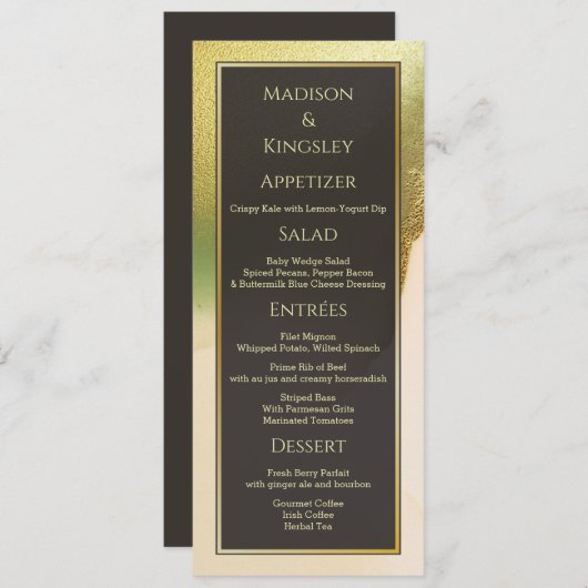 Fab Chartreuse 💚 Vet & Stijlvol Budget Wedding Menu (Voorkant / Achterkant)