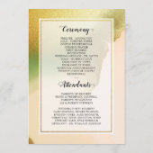 Fab Chartreuse 🤵 Vet & Stijlvol Budget Wedding Programmakaart (Achterkant)