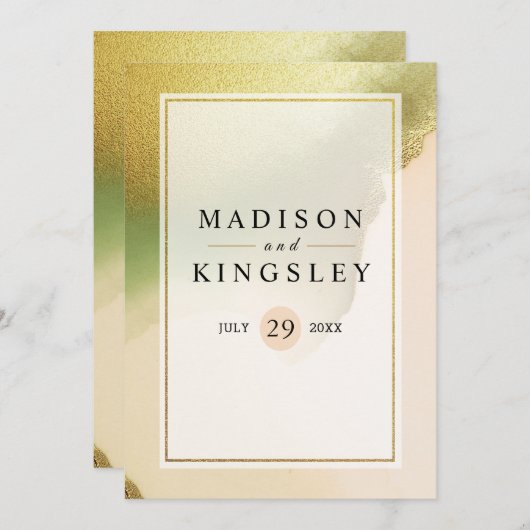 Fab Chartreuse 🤵 Vet & Stijlvol Budget Wedding Programmakaart (Voorkant / Achterkant)