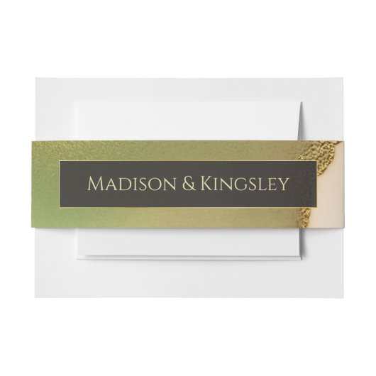 Fab Chartreuse 🤵 Vet & Stijlvol Budget Wedding Uitnodigingen Wikkel (Voorkant Voorbeeld)