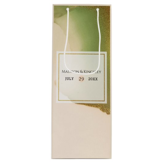 Fab Chartreuse 🤵 Vet & Stijlvol Budget Wedding Wijn Cadeautas (Voorkant)