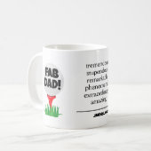 FAB DAD. Golfer Vaderdag Coffee-Mok Koffiemok (Voorkant links)
