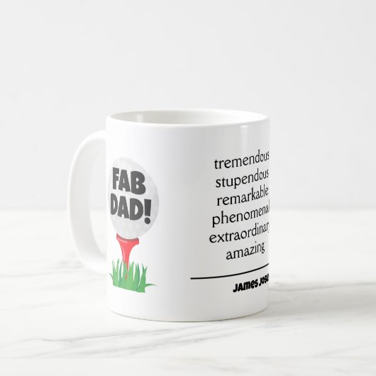 FAB DAD. Golfer Vaderdag Coffee-Mok Koffiemok (Voorkant links)
