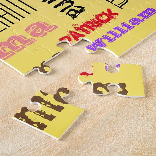 Fab Family Cool Word Cloud jigzaag puzzel Legpuzzel (Zijkant)