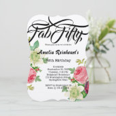 Fab Fifty 50 Verjaardagsfeest  Botany Flower Kaart (Staand voorkant)