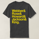 Fab Five Basketball Geel T-shirt (Design voorkant)