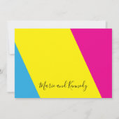 Fab Heldere Zomerkleuren Digitale Bruiloft Kaart (Achterkant)