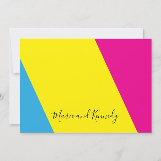 Fab Heldere Zomerkleuren Digitale Bruiloft Kaart (Achterkant)