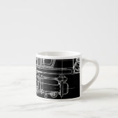FaB MeChaNiCal DrAwinG BlUEpRiNT Black en White Espresso Kop (Rechts)