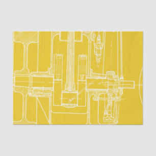 FaB MeChaNiCal DrAwinG BlUEpRiNT UW ENIGE KLEUR!! Tissuepapier