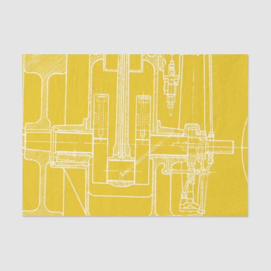 FaB MeChaNiCal DrAwinG BlUEpRiNT UW ENIGE KLEUR!! Tissuepapier (Voorkant)