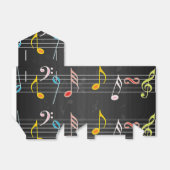 Fab-Muzieknoten op zwart Bedankdoosjes (Uitgevouwen)