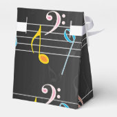 Fab-Muzieknoten op zwart Bedankdoosjes (Achterkant)