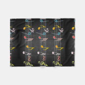 Fab-Muzieknoten op zwart Fleece Deken (Voorkant (Horizontaal))
