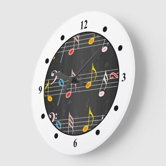 Fab-Muzieknoten op zwart Grote Klok (Hoek)