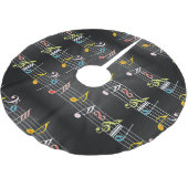 Fab-Muzieknoten op zwart Kerstboom Rok (Gekanteld)