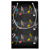 Fab-Muzieknoten op zwart Klein Cadeauzakje (Achterkant)