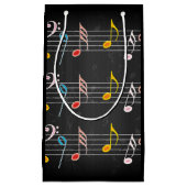 Fab-Muzieknoten op zwart Klein Cadeauzakje (Voorkant)