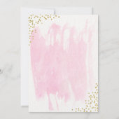 Fab Pink Waterverf Gold Confetti Birthday Party Kaart (Achterkant)