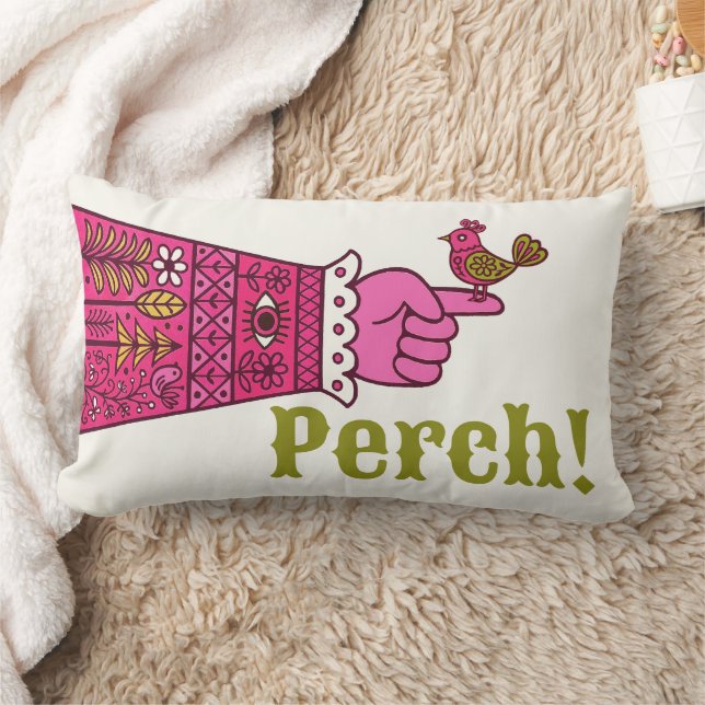 Fab Retro Folk Art Pointing Hand Manicule Kussen (Deken)