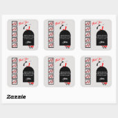 Fab Silhouette Glam Red Black Shoes Dankjewel Vierkante Sticker (Vel)
