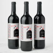 Fab Silhouette Glam Red Black Shoes Dankjewel Wijn Etiket (Flessen)