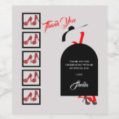 Fab Silhouette Glam Red Black Shoes Dankjewel Wijn Etiket (Enkel label)