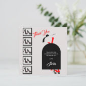 Fab Silhouette Glam Shoes Black Birthday Foto Bedankkaart (Staand voorkant)