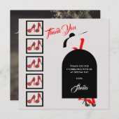 Fab Silhouette Glam Shoes Red Black Birthday Foto Bedankkaart (Voorkant / Achterkant)