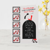 Fab Silhouette Glam Shoes Red Black Happy Birthday Kaart (Gele Bloem)