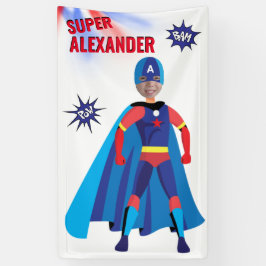 Fab Verjaardag Superheld USA Prachtige Jongen Amaz Spandoek