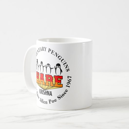 Fab Vier elementaire pinguïns Koffiemok (Voorkant links)