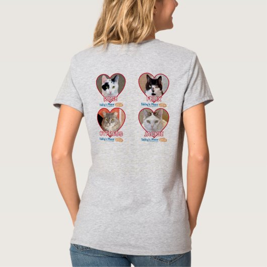 Fab Vier T-shirt - Felix, Jackie, Cypress, en Roos (Achterkant)