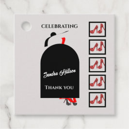 Fab Woman Silhouette Glam Shoes Red Black Birthday Bedankjes Labels