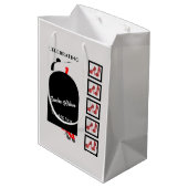 Fab Woman Silhouette Glam Shoes Red Black Birthday Medium Cadeauzakje (Achterkant Gekanteld)