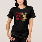 Fab-Yule-Ous Christmas Reindeer Red & Gold Tri-Blend Shirt (Voorkant)