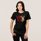 Fab-Yule-Ous Christmas Reindeer Red & Gold Tri-Blend Shirt (Voorkant volledig)