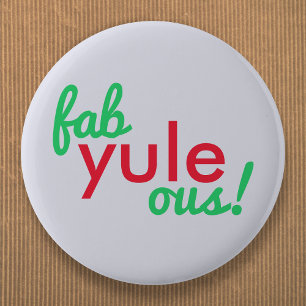 Fab Yule Ous   Fun Fab voor heerlijk kerststaartje Ronde Button 5,7 Cm