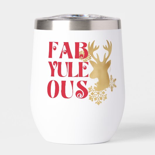 Fab-Yule-Ous Kerst Reindeer Rood & Goud (Voorkant)