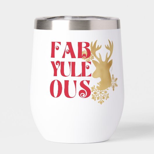 Fab-Yule-Ous Kerst Reindeer Rood & Goud (Achterkant)