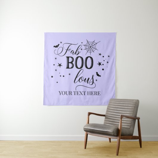 FabBOOlous Halloween black lilac Backdrop party Wandkleed (In situ)