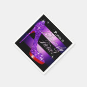 Fabelachtig Fierce Glittery Stiletto Stripe paarse Servetten (Hoek)