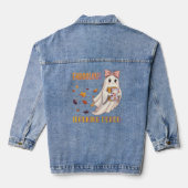 Fabelachtige Leercoach Schattige Ghost Halloween Denim Jacket (Achterkant)
