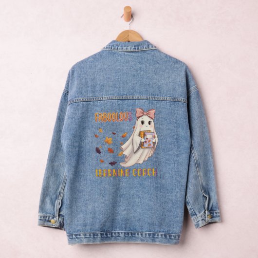 Fabelachtige Leercoach Schattige Ghost Halloween Denim Jacket (Hangar)