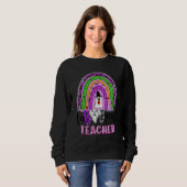 Fabelachtige leraar Rainbow Spooky Ghost Teaching Trui (Voorkant volledig)