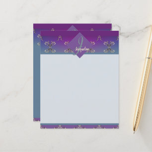 Fabergè-achtige Paars-blauwe gradiënt Monogram