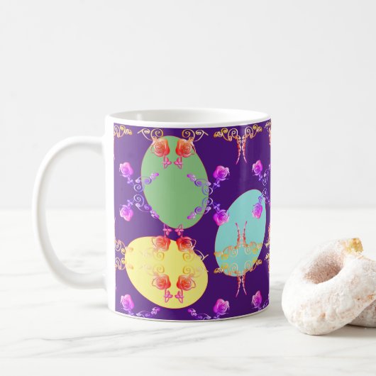 Faberge-achtige paaseieren koffiemok (Met donut)