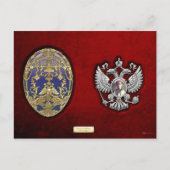 Faberge Tsarevich Ei met Verrassing op Rood Fluwee Briefkaart (Voorkant)
